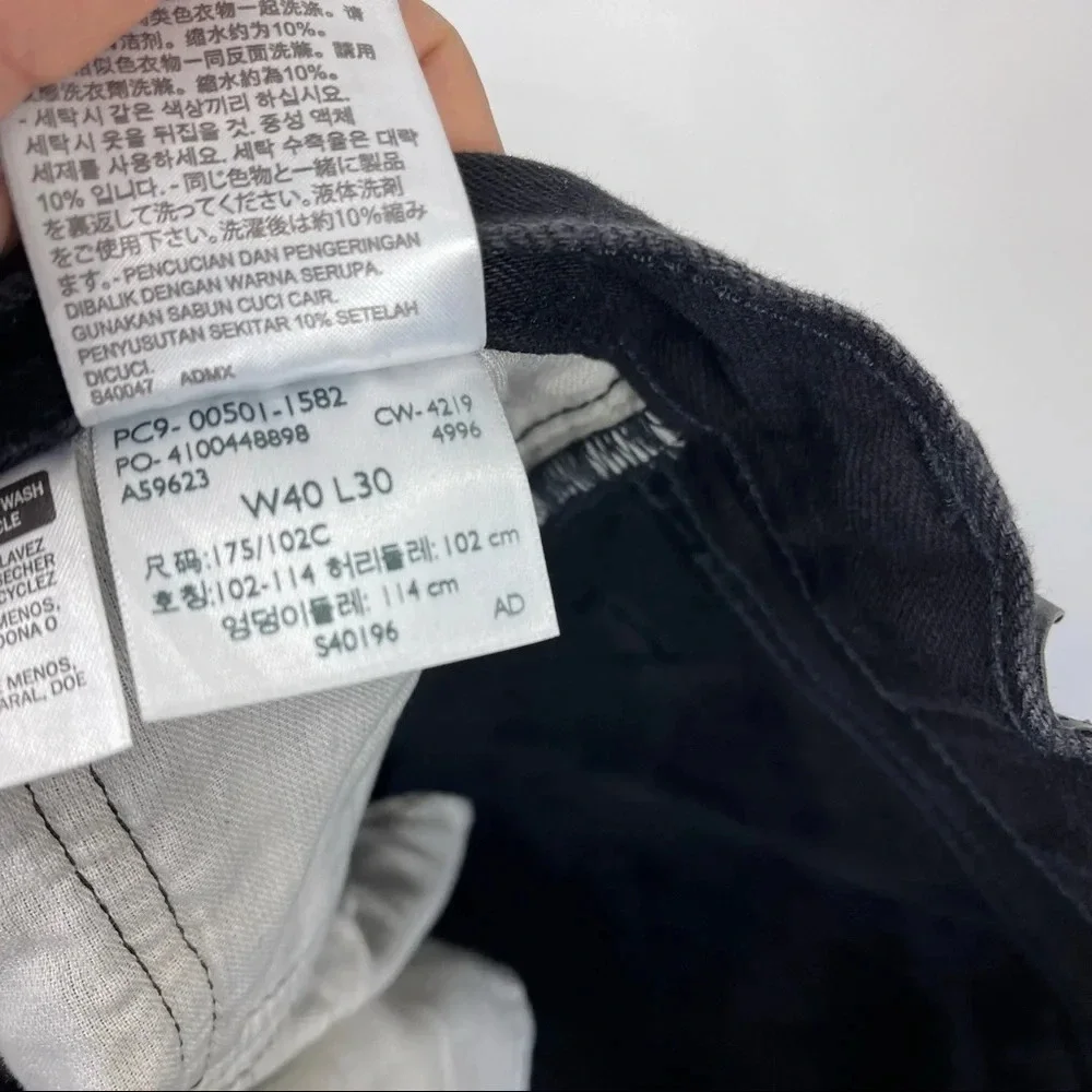 Levi's Black Classic 501 Straight Leg Button Fly Jeans Size 40x30